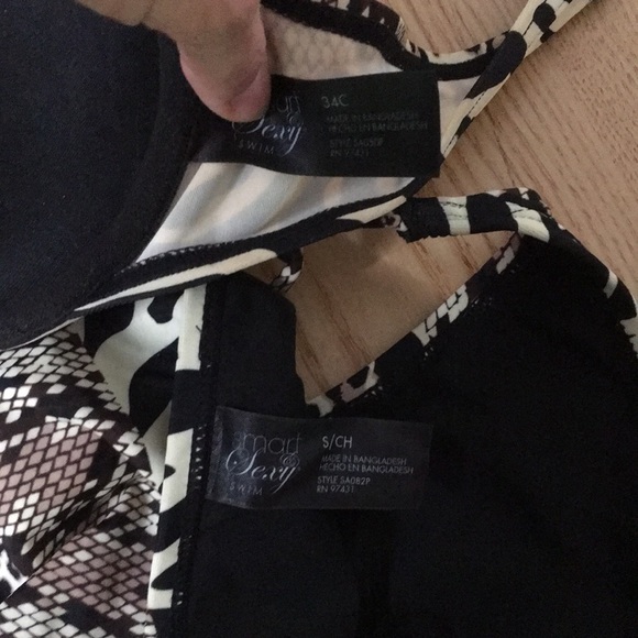B43 Women 2Pc Smart & Sexy Swimsuit Bikini Animal Print Padded Size 34C Small - Picture 8 of 8